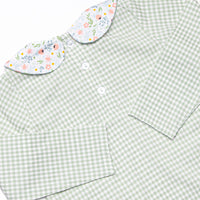 Green Goddess Gingham Ruffle Legging Set, Green
