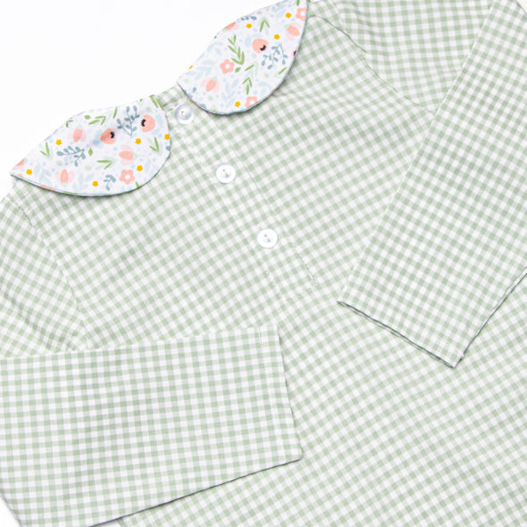 Green Goddess Gingham Diaper Set, Green