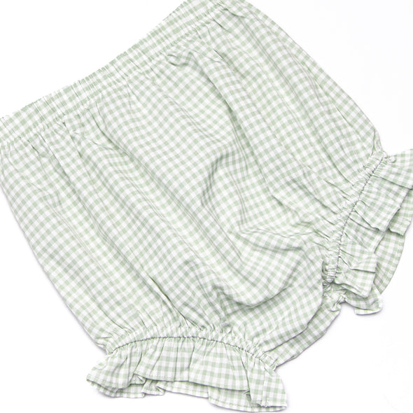 Green Goddess Gingham Diaper Set, Green