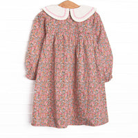 Flashback of Florals Collared Long Sleeve Dress, Pink