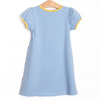 Primary School Applique Dress, Blue