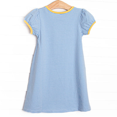 Primary School Applique Dress, Blue