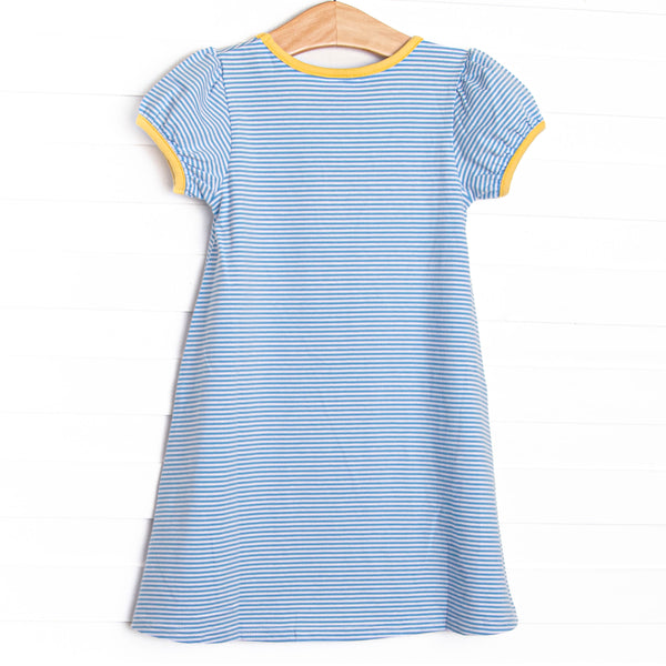 Primary School Applique Dress, Blue