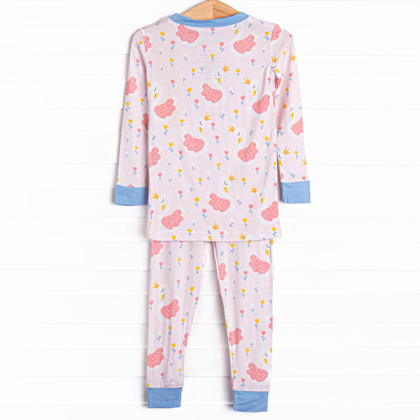 Swan Lake Swims Bamboo Pajama Set, Pink