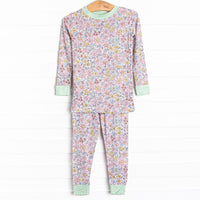 Botanical Garden Bamboo Pajama Set, Pink