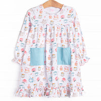 Don't Be Chai Ruffle Dress, Blue