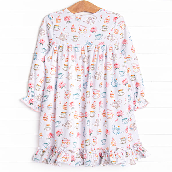 Don't Be Chai Ruffle Dress, Blue