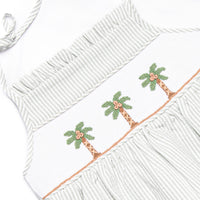 Pacific Palms Smocked Ruffle Bubble, Green