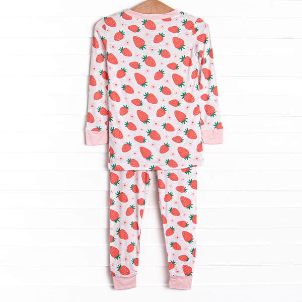 Strawberry Dreams Bamboo Pajama Set, Pink