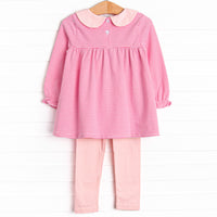 Olivia Legging Set, Medium Pink Stripe