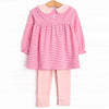 Olivia Legging Set, Medium Pink Stripe
