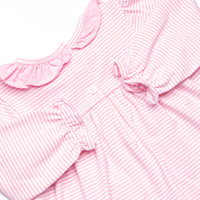 Bow Wow Applique Ruffle Legging Set, Pink Stripe