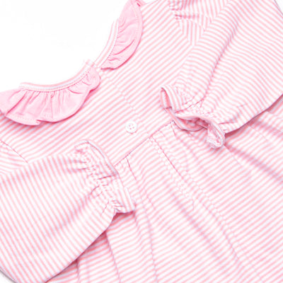 Bow Wow Applique Ruffle Legging Set, Pink Stripe