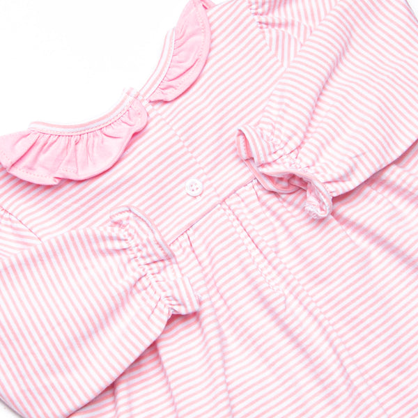 Bow Wow Applique Ruffle Legging Set, Pink Stripe