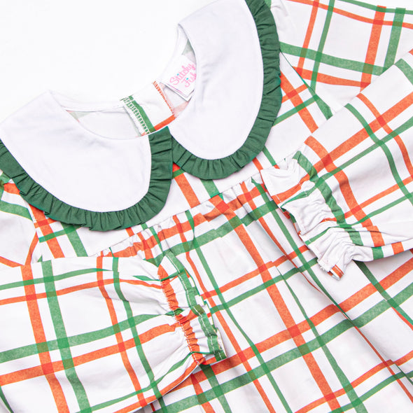 Poinsettia Plaid Dress, Red