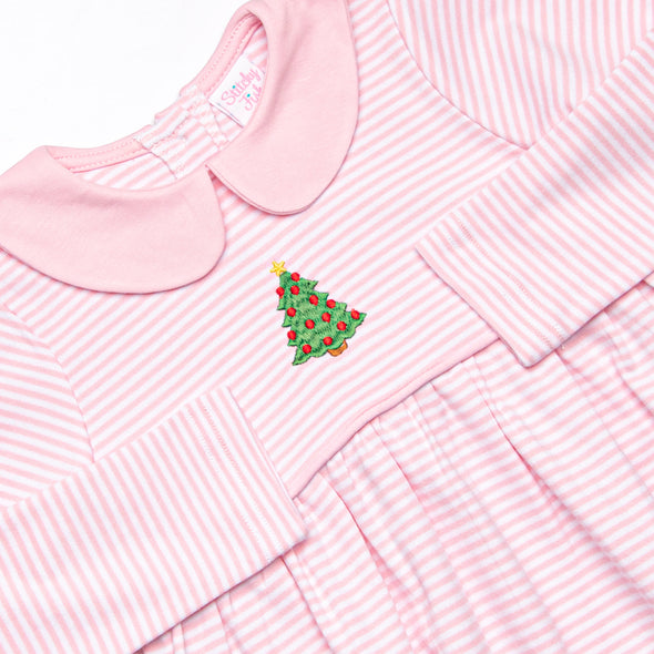 Traditional Tree Pima Embroidered Bubble, Pink