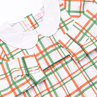 Poinsettia Plaid Romper, Red