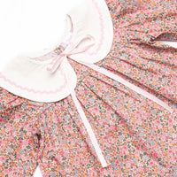 Flashback of Florals Collared Long Sleeve Diaper Set, Pink