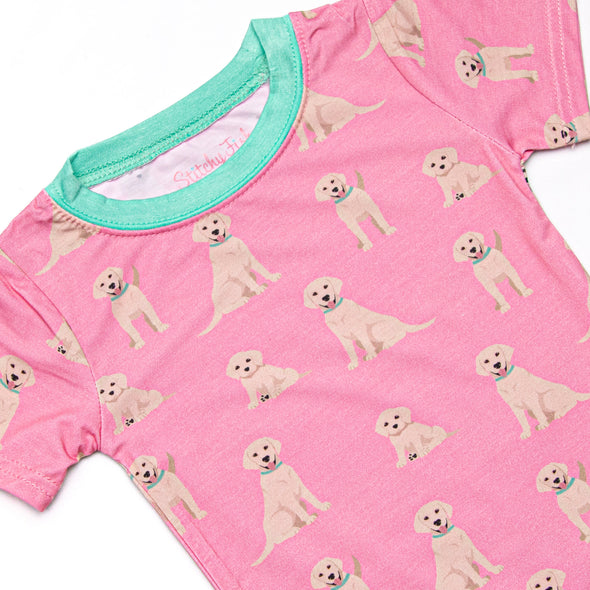 PJ Pal Bamboo Pajama Short Set, Pink