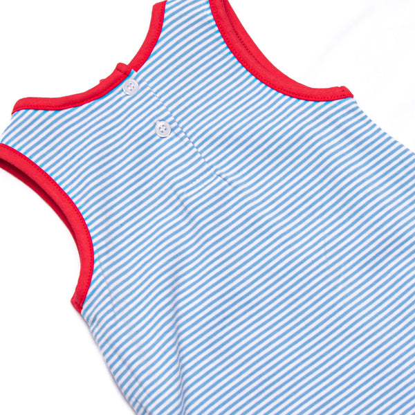 Coloring Curiosity Applique Ruffle Dress, Blue