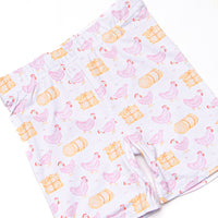 Hay Bale Hens Bamboo Pajama Short Set, Pink