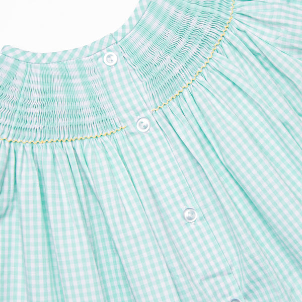 Egg-stra Special Sunday Smocked Bishop Dress, Mint