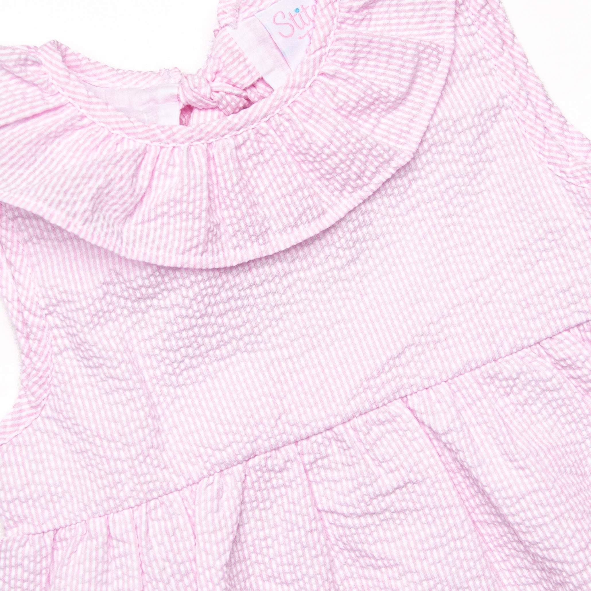 pink seersucker dress Tea Party Smocked Pink Seersucker Dress