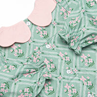 Tiled Tassels Scalloped Pocket Bloomer Set, Green