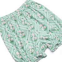 Tiled Tassels Scalloped Pocket Bloomer Set, Green