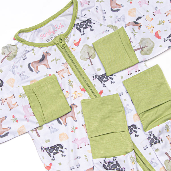 Down South Days Bamboo Zippy Pajama, Green