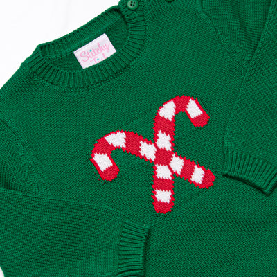 Candy Cane Treat Sweater, Green