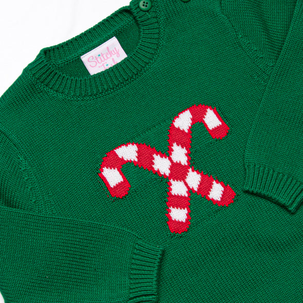 Candy Cane Treat Sweater, Green