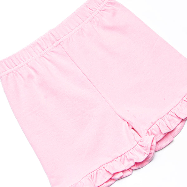 Pocketful of Berries Applique Ruffle Short Set, Pink