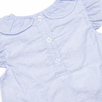 Spring Seersucker Ruffle Diaper Set, Blue