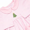 Traditional Tree Pima Embroidered Dress, Pink