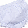 Spring Seersucker Ruffle Diaper Set, Blue