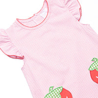 Pocketful of Berries Applique Ruffle Short Set, Pink