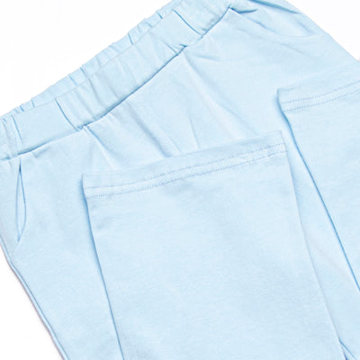 Travel Time Embroidered Pant Set, Light Blue Stripe