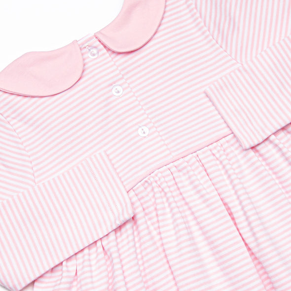 Traditional Tree Pima Embroidered Dress, Pink