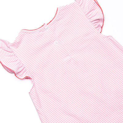 Pocketful of Berries Applique Ruffle Short Set, Pink
