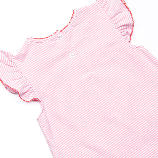 Pocketful of Berries Applique Ruffle Short Set, Pink