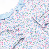 Flower Power Ruffle Neck Bubble, Blue