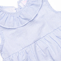Spring Seersucker Dress, Blue