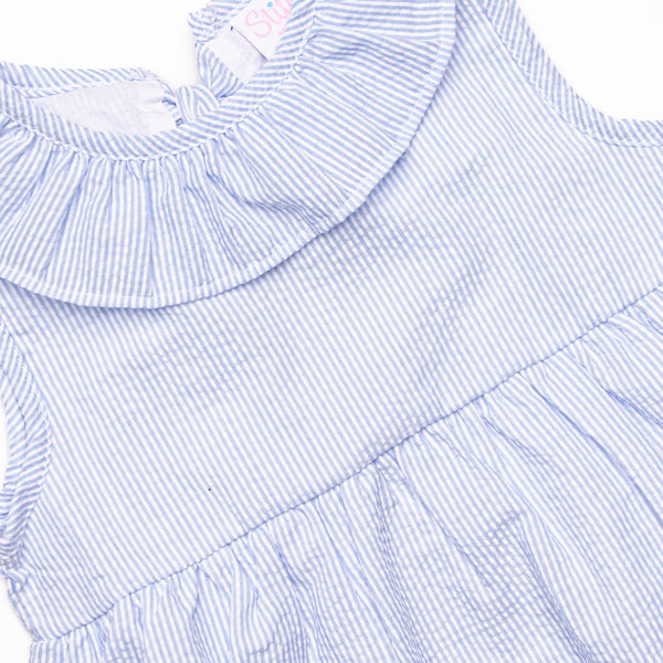 Spring Seersucker Dress, Blue