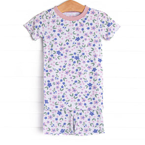 Penelope Purple Bamboo Pajama Short Set, Purple