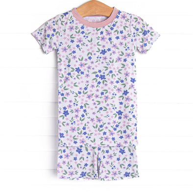 Penelope Purple Bamboo Pajama Short Set, Purple