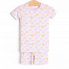 Hay Bale Hens Bamboo Pajama Short Set, Pink