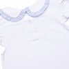 Spring Seersucker Ruffle Short Set, Blue