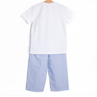 Too Cute for Tricks Smocked Pant Set, Blue