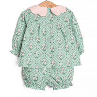 Tiled Tassels Scalloped Pocket Bloomer Set, Green